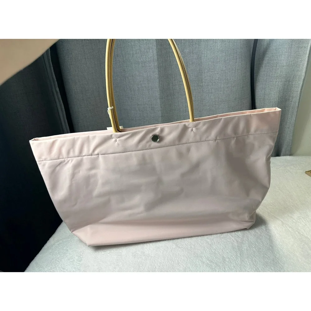 Tory Burch Ella Twist Tote Womens OS Rose Mist Pink New Large Nylon Bag 151463